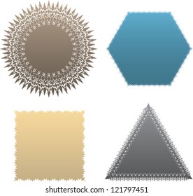 Set of decorative labels and tags. Blank templates. Vector illustration