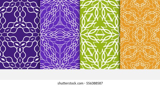 set of decorative lace floral seamless pattern. vector illustration. for invitation, greeting card, wallpaper, interior design