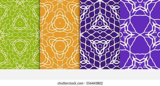 set of decorative lace floral seamless pattern. vector illustration. for invitation, greeting card, wallpaper, interior design