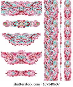 Set of decorative laced ribbons 