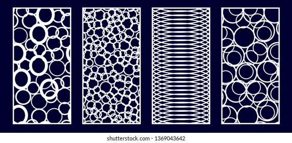 Set of Decorative laser cut panels. Vector Illustration.