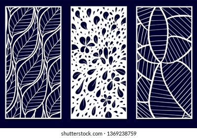 Set of Decorative laser cut panels. Vector Illustration.
