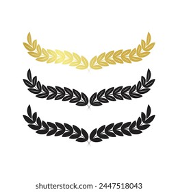 Set Of Decorative Laurels Vector Design.