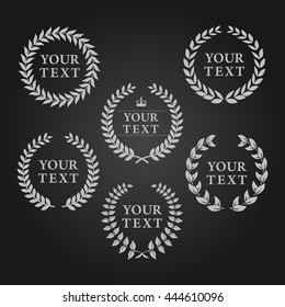 Set Decorative Laurels Vector Design