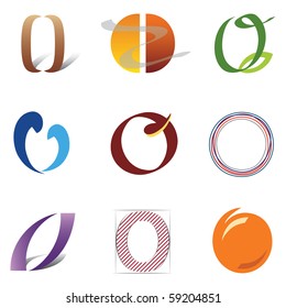 Set of Decorative Letter O Icons - Elements for Logo Design