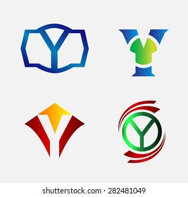 Set of Decorative Letter y - Icons Logo and Elements
