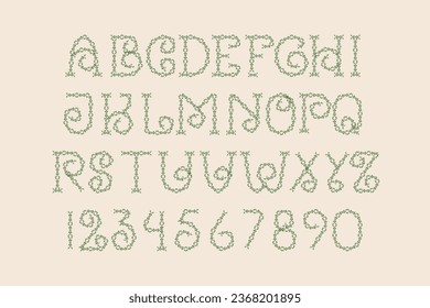 un conjunto de letras y números decorativos