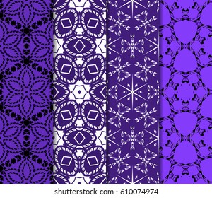 set of decorative line geometric ornament. seamless vector illustration. texture for design, wallpaper, invitation card, banner, fabric .