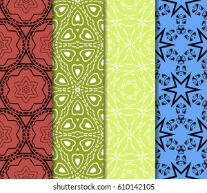set of decorative line geometric ornament. seamless vector illustration. texture for design, wallpaper, invitation card, banner, fabric .