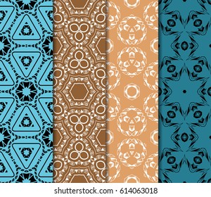 set of decorative line geometric ornament. seamless vector illustration. texture for design, wallpaper, invitation card, banner, fabric .