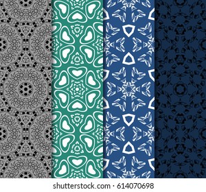 set of decorative line geometric ornament. seamless vector illustration. texture for design, wallpaper, invitation card, banner, fabric .