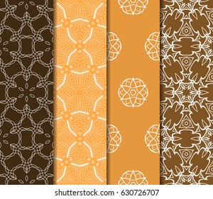 set of decorative line geometric ornament. seamless vector illustration. texture for design, wallpaper, invitation card, banner, fabric .