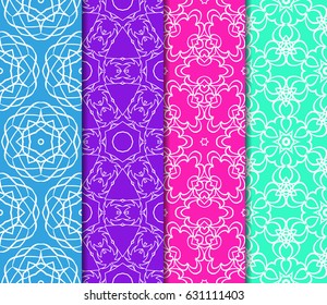 set of decorative line geometric ornament. seamless vector illustration. texture for design, wallpaper, invitation card, banner, fabric .