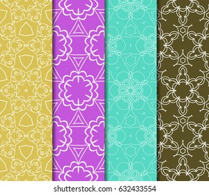 set of decorative line geometric ornament. seamless vector illustration. texture for design, wallpaper, invitation card, banner, fabric .