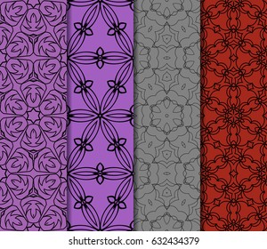 set of decorative line geometric ornament. seamless vector illustration. texture for design, wallpaper, invitation card, banner, fabric .