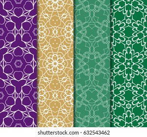 set of decorative line geometric ornament. seamless vector illustration. texture for design, wallpaper, invitation card, banner, fabric .