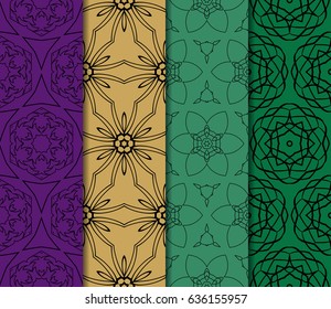 set of decorative line geometric ornament. seamless vector illustration. texture for design, wallpaper, invitation card, banner, fabric .