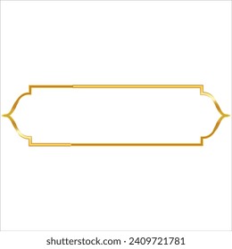 Conjunto decorativo de lujo dorado arábigo islamic marco de título de la pancarta fondo transparente oro caja de texto clipart