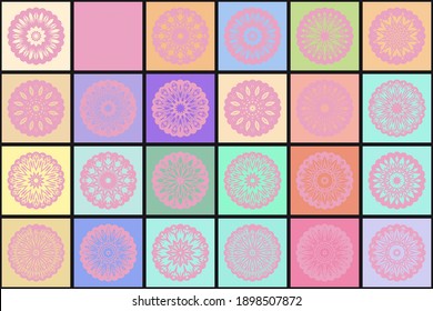 Set of decorative mandala element. Vector illustration