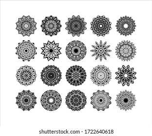 Conjunto de mandalas decorativos vectores premium