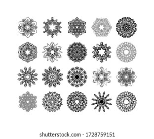 Set of decorative mandalas premium vector