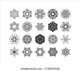 Set of decorative mandalas premium vector