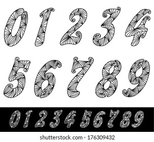set of decorative numbers, design elements