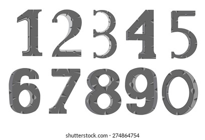 Set of the decorative numerals on white background is insulated