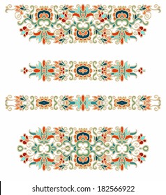 Set of decorative oriental vector patterns, vignettes, ornaments on white background