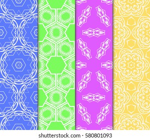 set of decorative ornament for cover packages, invitations, wallpaper, interior. Seamless vector illustration. geometric, floral pattern