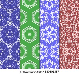 set of decorative ornament for cover packages, invitations, wallpaper, interior. Seamless vector illustration. geometric, floral pattern