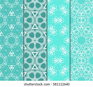 set of decorative ornament for cover packages, invitations, wallpaper, interior. Seamless vector illustration. geometric, floral pattern