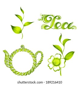 set of decorative ornament tea