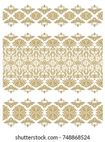 Set of decorative ornamental borders on white background