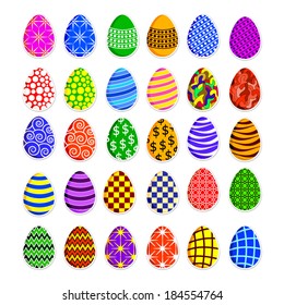 Set of decorative ornamental colorful eggs.