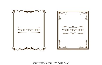 Set of Decorative Ornamental Floral Vintage Frames and Border Vector