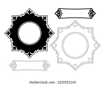 Set of decorative ornamental frames