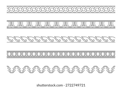 Set dekorativer, linearer Zierrahmen - Vektorlinie modular