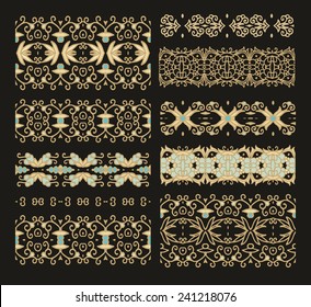 Set of decorative ornamental ribbons