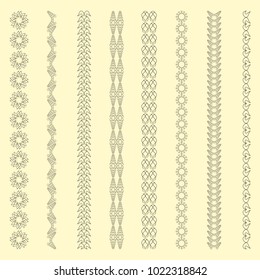 Set of decorative, ornamental and vintage borders for for design cards, brochures, books, business cards, invitations.