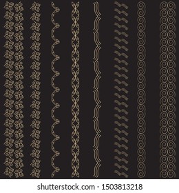 Set of decorative, ornamental and vintage borders for for design cards, brochures, books, business cards, invitations.