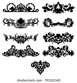 set of decorative ornaments