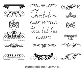 Set of decorative ornaments.