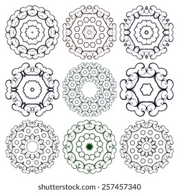 Set of decorative ornaments. Vector illustration