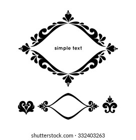 Set with decorative ornate frame and design elements