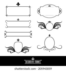 Set of decorative ornate frames and borders