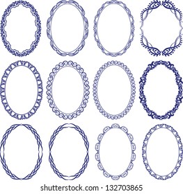 Set Of Decorative Oval Borders