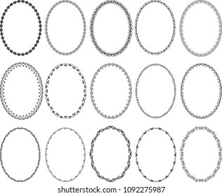 set of decorative oval borders - design elements
