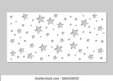 Set decorative panel laser cutting. wooden panel. Elegant modern geometric abstract holiday pattern. Stencil. Ratio 1:2. Vector illustration.