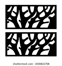 Set decorative panel laser cutting. wooden panel. Elegant modern geometric abstract pattern. Vector File.